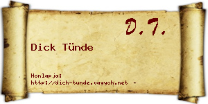 Dick Tünde névjegykártya