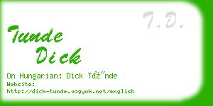 tunde dick business card